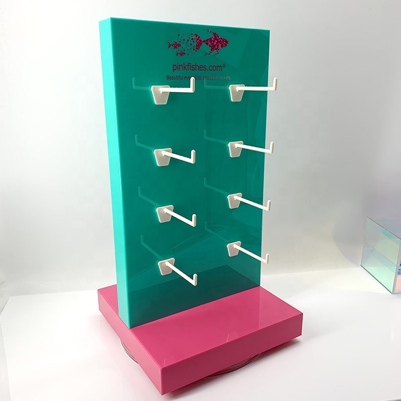 Wholesale Custom Acrylic Rotating Display Stand Acrylic Display  Hinging Pegs Rack