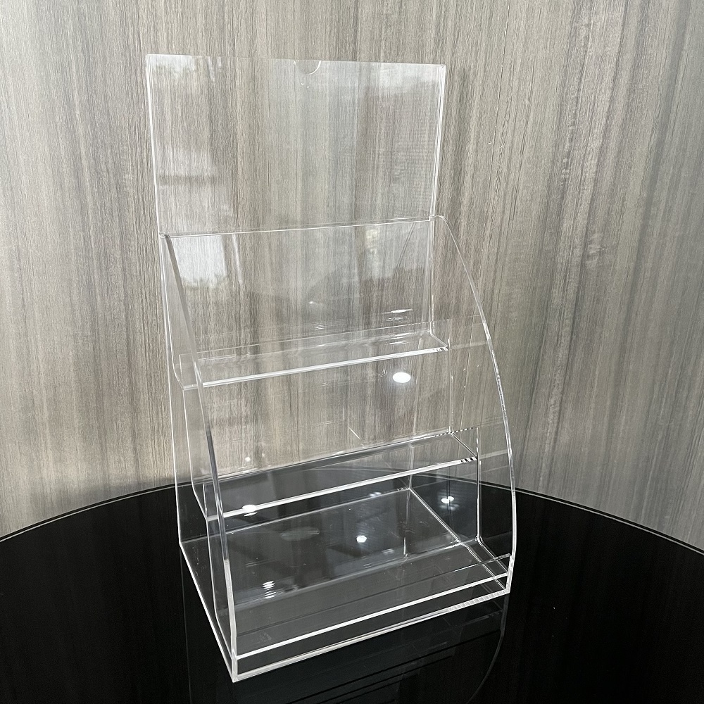 Factory Hot Sale Acrylic Price Tag Display Stand 3 Tier Clear Acrylic Display Holder