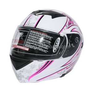 DOT Pink Butterfly Flip Up Modular Full Face Women Motorcycle Helmet Size S M L