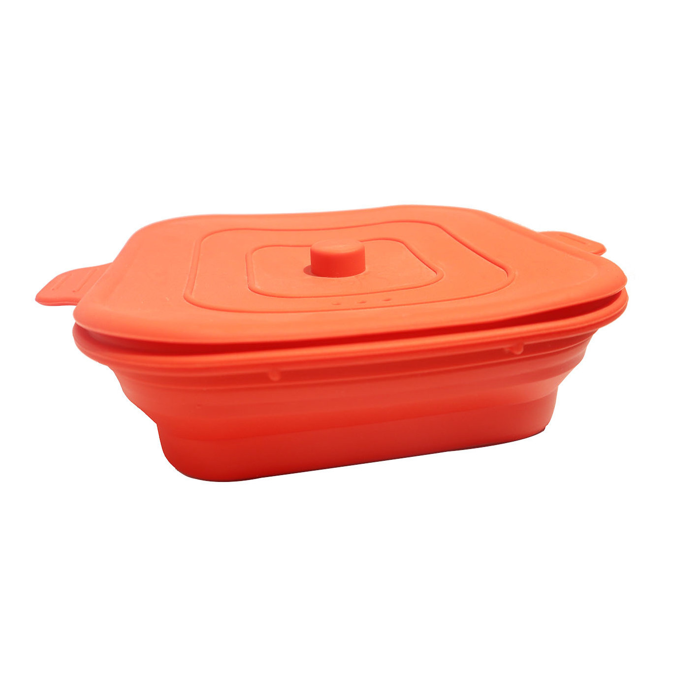 6.5 Inch Square Silicone Cooker Pot With Lid Microwave Vegetable Steamer Collapsible Silicone Pan Container BPA Free