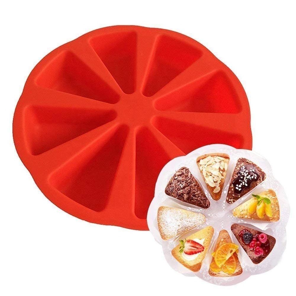 Pizza Slices mold 8  Cavity portion silicone baking cake mold pastry Pan manufacturers for custom cake molds