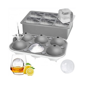 Wholesale Press 6 Square Round Whiskey Ice Ball Maker Crystal Large Clear Ice Ball Maker For Cocktails