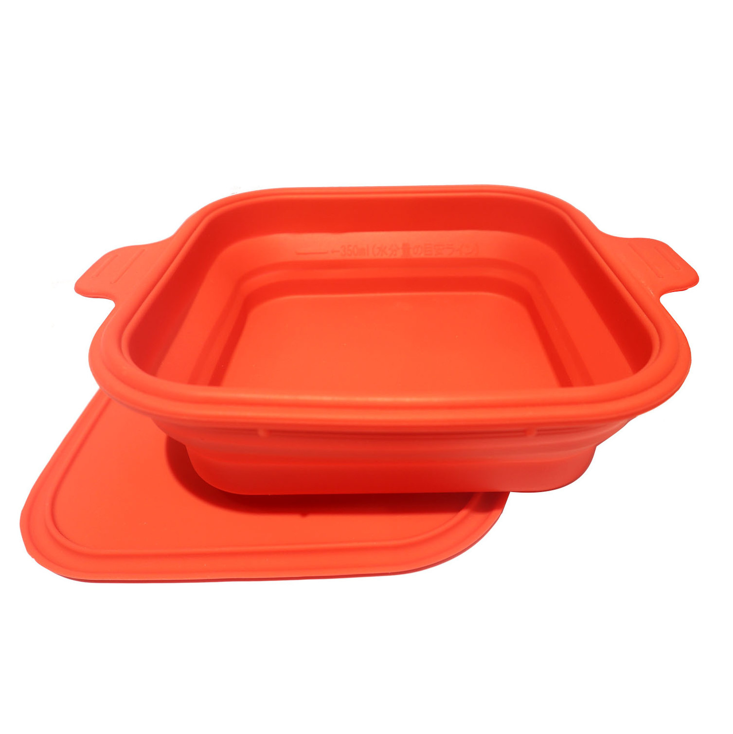 6.5 Inch Square Silicone Cooker Pot With Lid Microwave Vegetable Steamer Collapsible Silicone Pan Container BPA Free