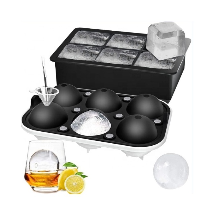 Wholesale Press 6 Square Round Whiskey Ice Ball Maker Crystal Large Clear Ice Ball Maker For Cocktails