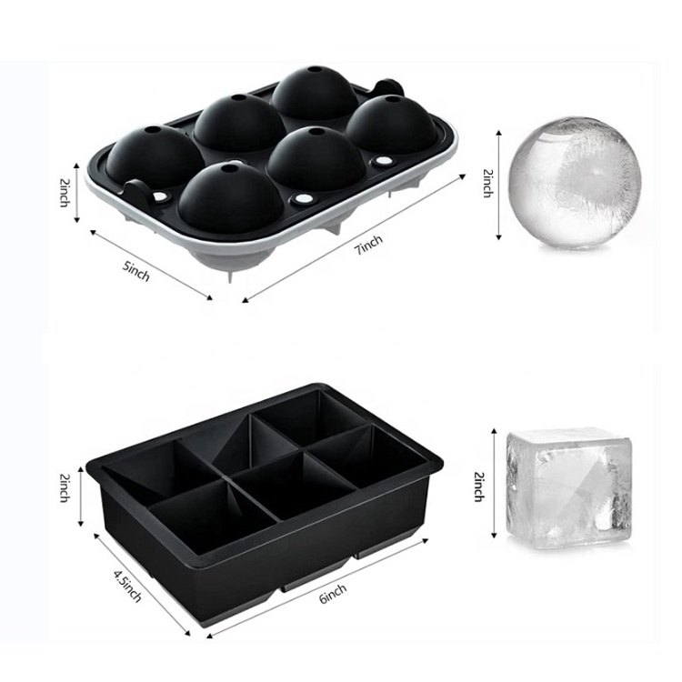 Wholesale Press 6 Square Round Whiskey Ice Ball Maker Crystal Large Clear Ice Ball Maker For Cocktails