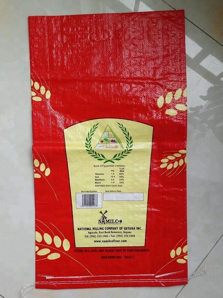 Heat Seal 25kg 50kg Food Safe Custom Printing Plastic Bag for Rice Packing Bag