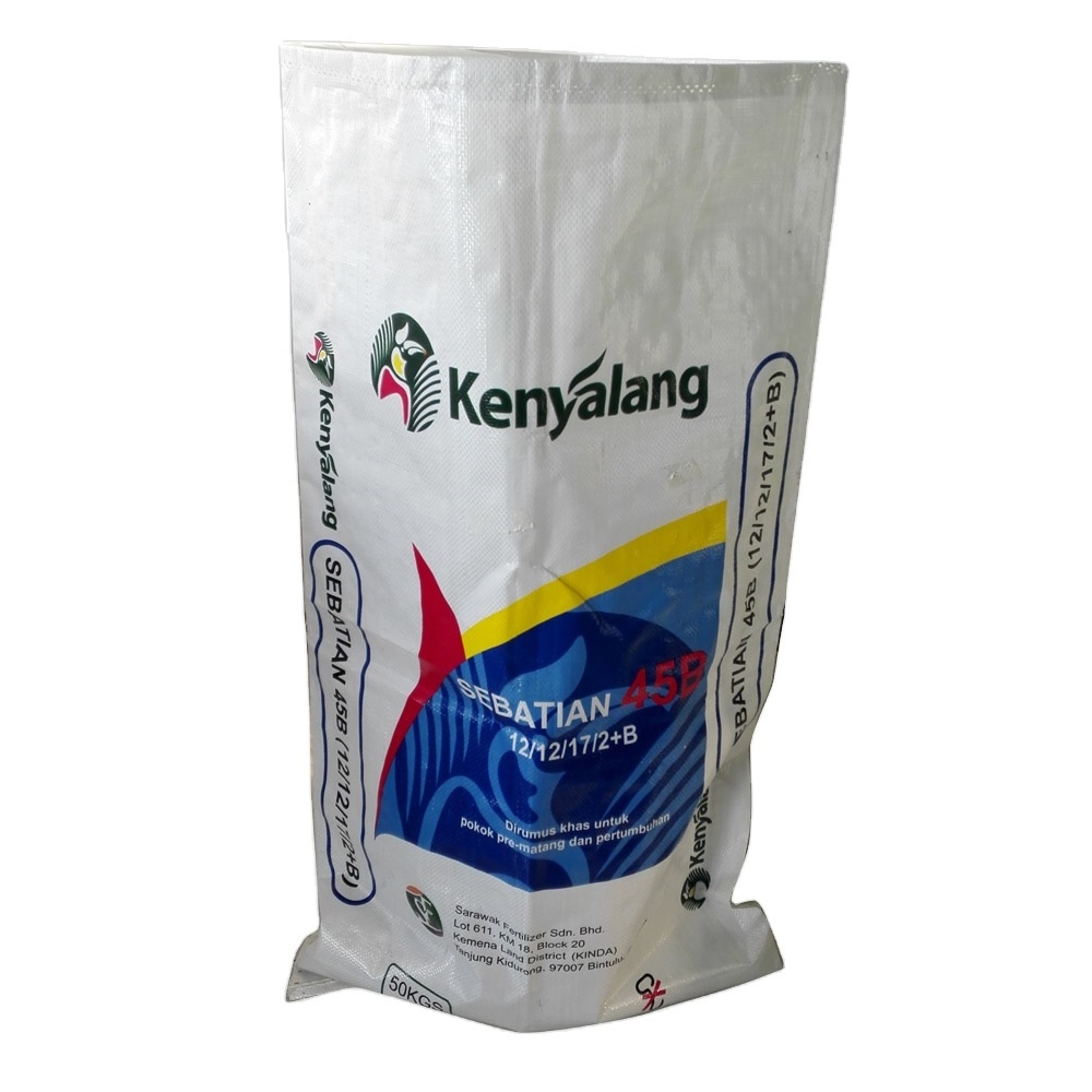 Rice Bag 25Kg Plastic Sand Cement Packaging Bags Poly PP Woven Sacks For Chemical Fertilizer