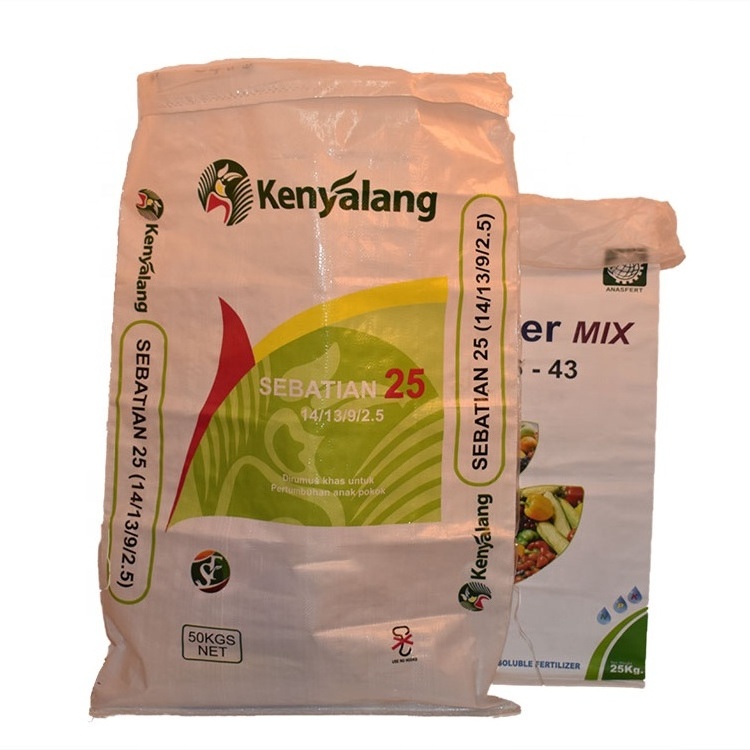 Rice Bag 25Kg Plastic Sand Cement Packaging Bags Poly PP Woven Sacks For Chemical Fertilizer