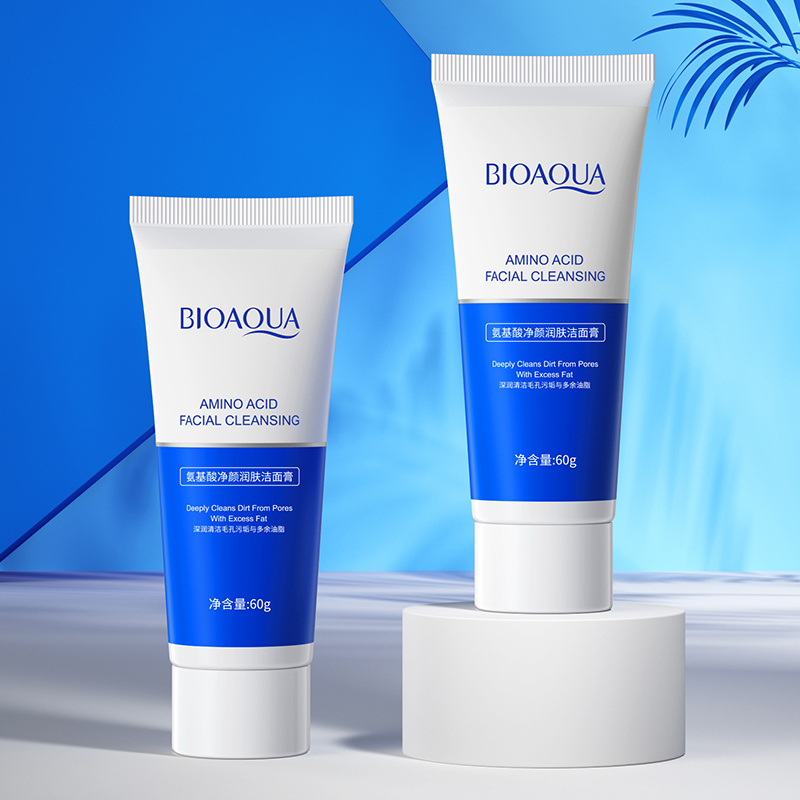 OEM BIOAQUA Custom Amino Acids Whitening Moisturizing Sensitive Combination Skin Face Cleanser