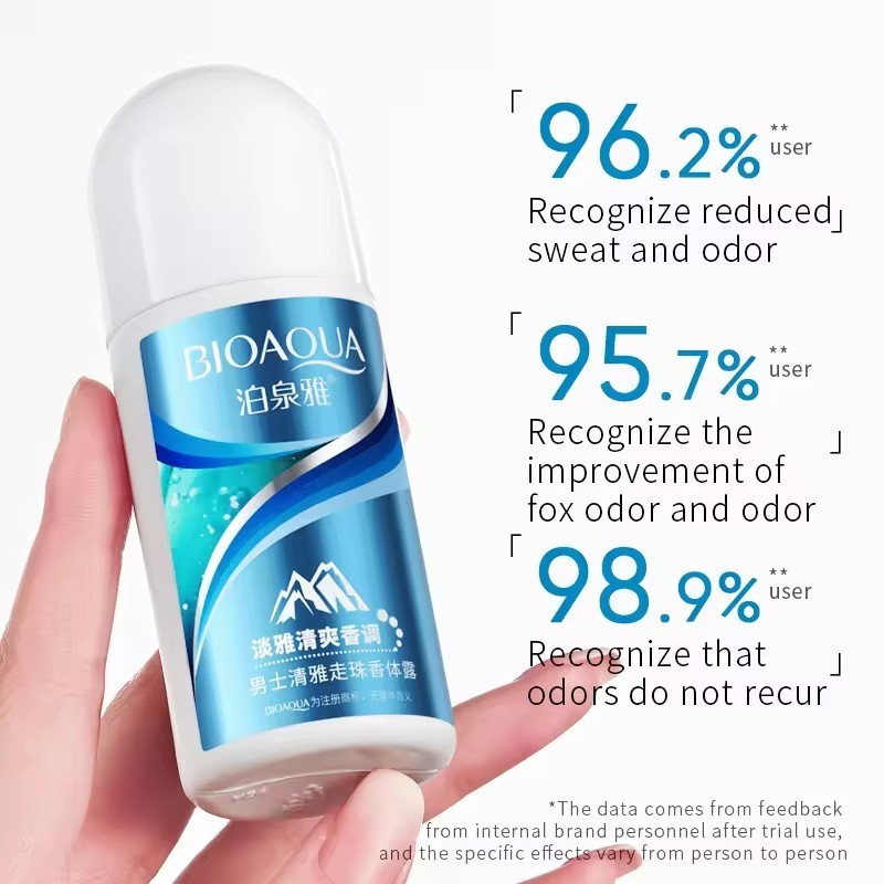 OEM Bioaqua Private Label Men's Summer Roll-On Antiperspirant Lotion long lasting Fragrance Deodorant