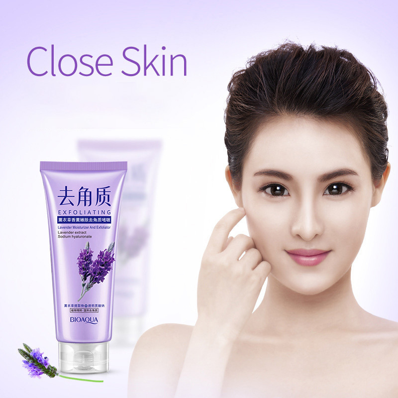 OEM BIOAQUA private label herbal hydrating deep clean tender skin lavender cucumber rose exfoliator facial cleanser