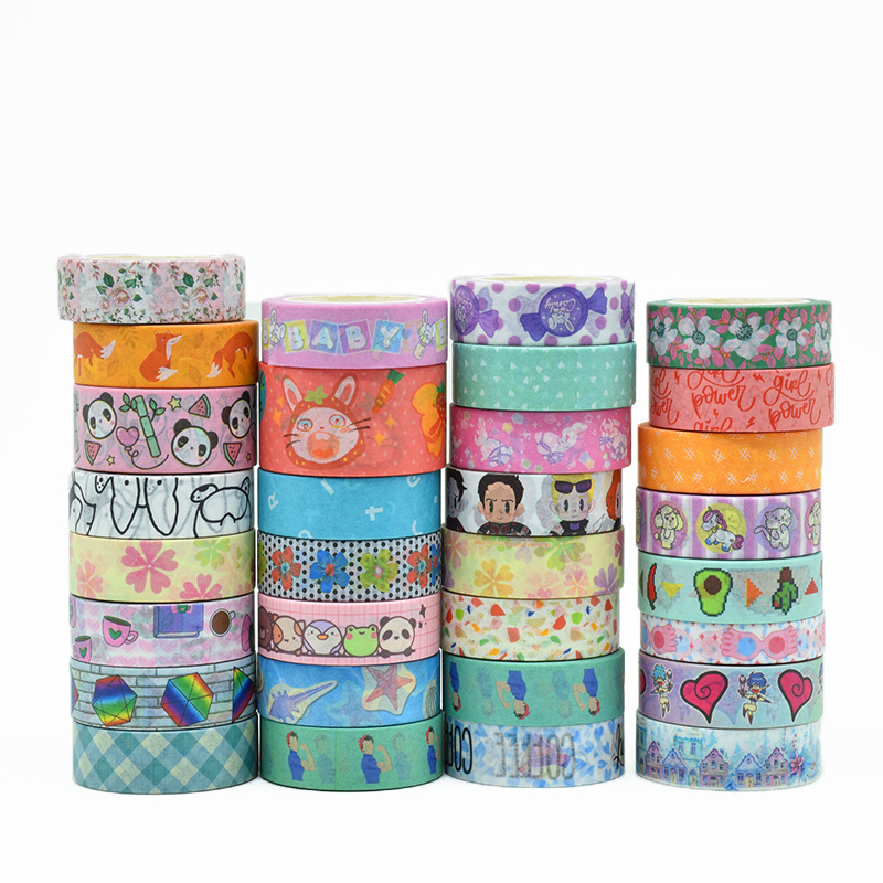 low MOQ 50 rolls Decorative DIY Washi Sticker Washi Tape Set Masking Tape Scrapbook Decorative Paper Adhesive