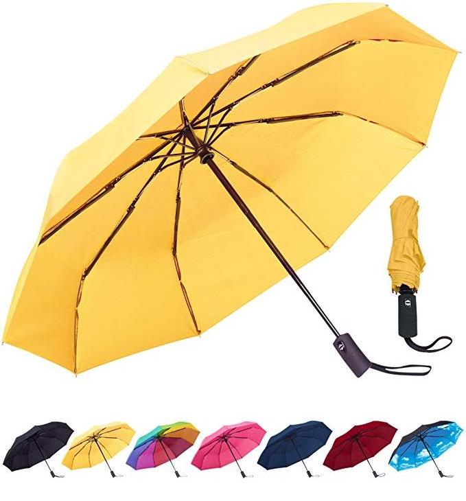 Wholesale Windproof Advertising Auto Open Auto Yellow Promotion 3 Fold Umbrellas