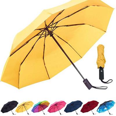 Wholesale Windproof Advertising Auto Open Auto Yellow Promotion 3 Fold Umbrellas