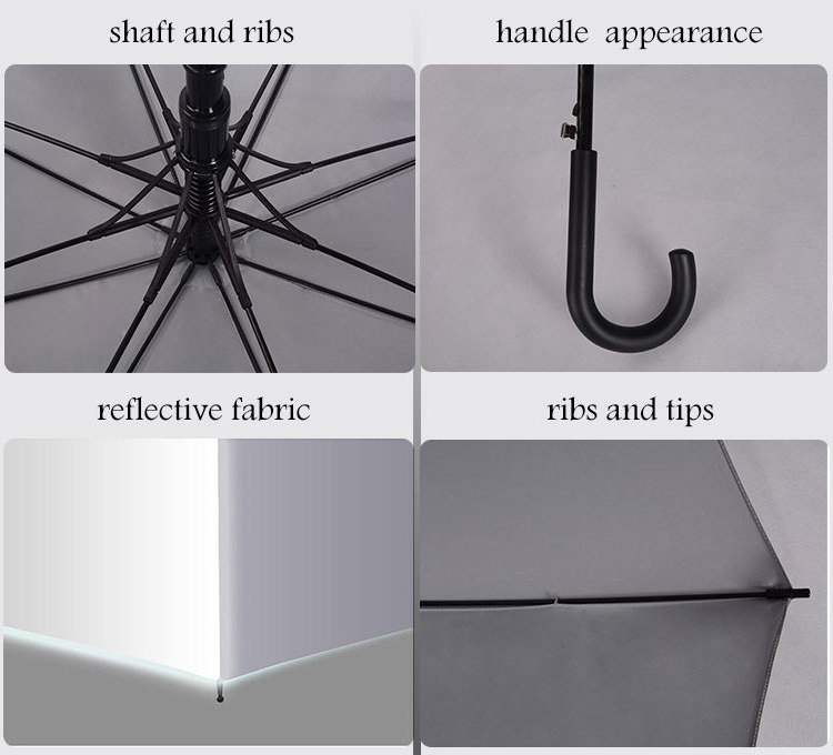 Hot Products Rain Uv Fiberglass Shaft Heated Handle Parasol Parapluie Sombrillas Straight Umbrellas