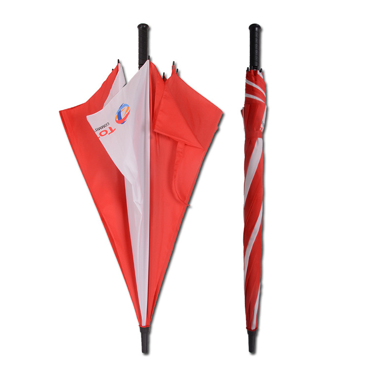 Wholesale Promotional Manual Open Red And White Custom Logo Golf Umbrella For Hotels