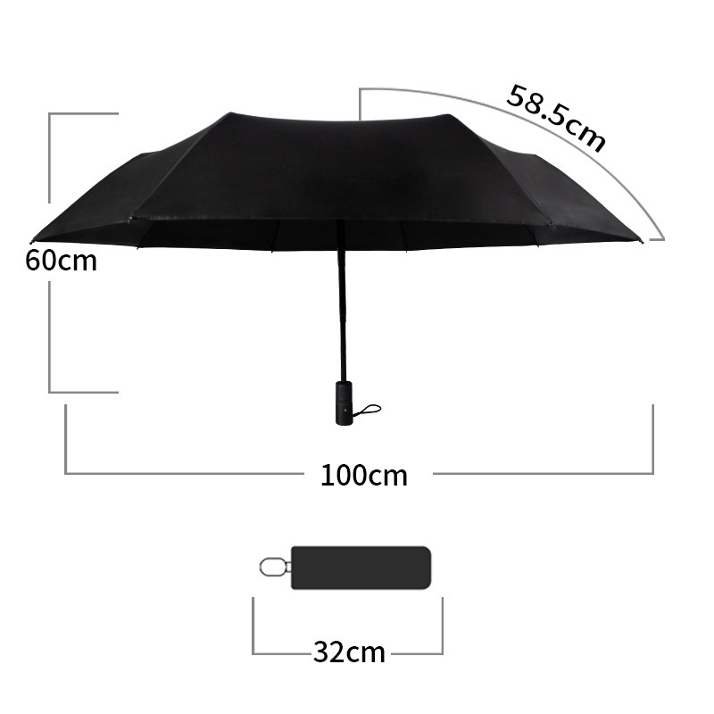 China New Invention Environment Friendly Full Electronic Auto Open Close Rechargeable Power Bank Handle Electric Smart Umbrella