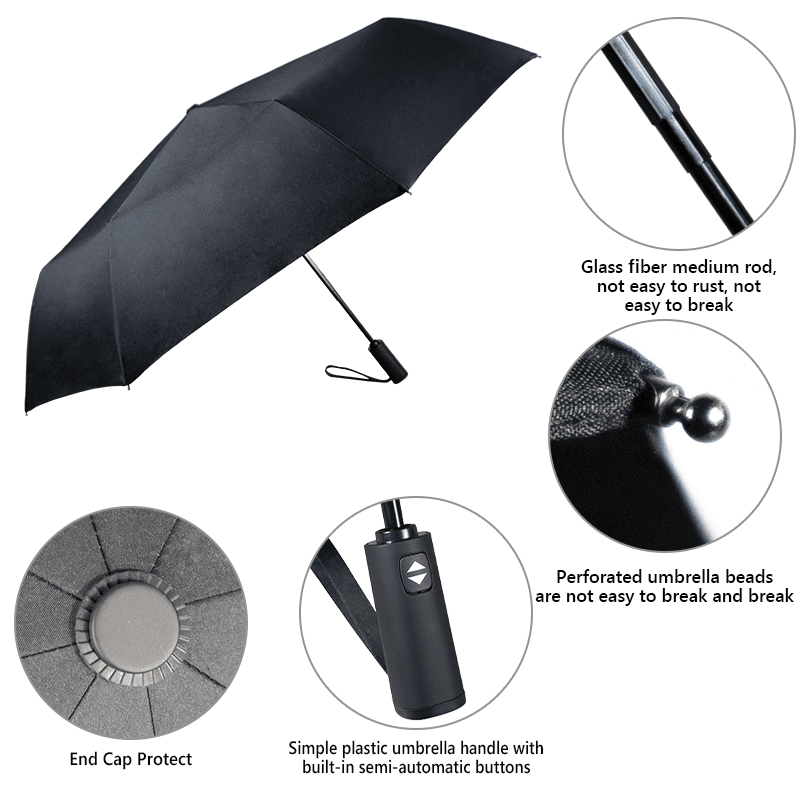 Beach  Automatic Car Umbrella Shade Middle Finger  Small  Mini Full Body Branded Three Folding Umbrella