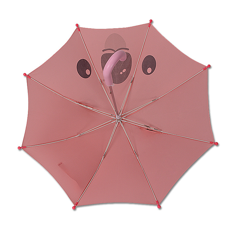 China Factory Windproof Uv Lovely Cute Animal 3D Custom Print Pink Cartoon Kids Children Umbrellas