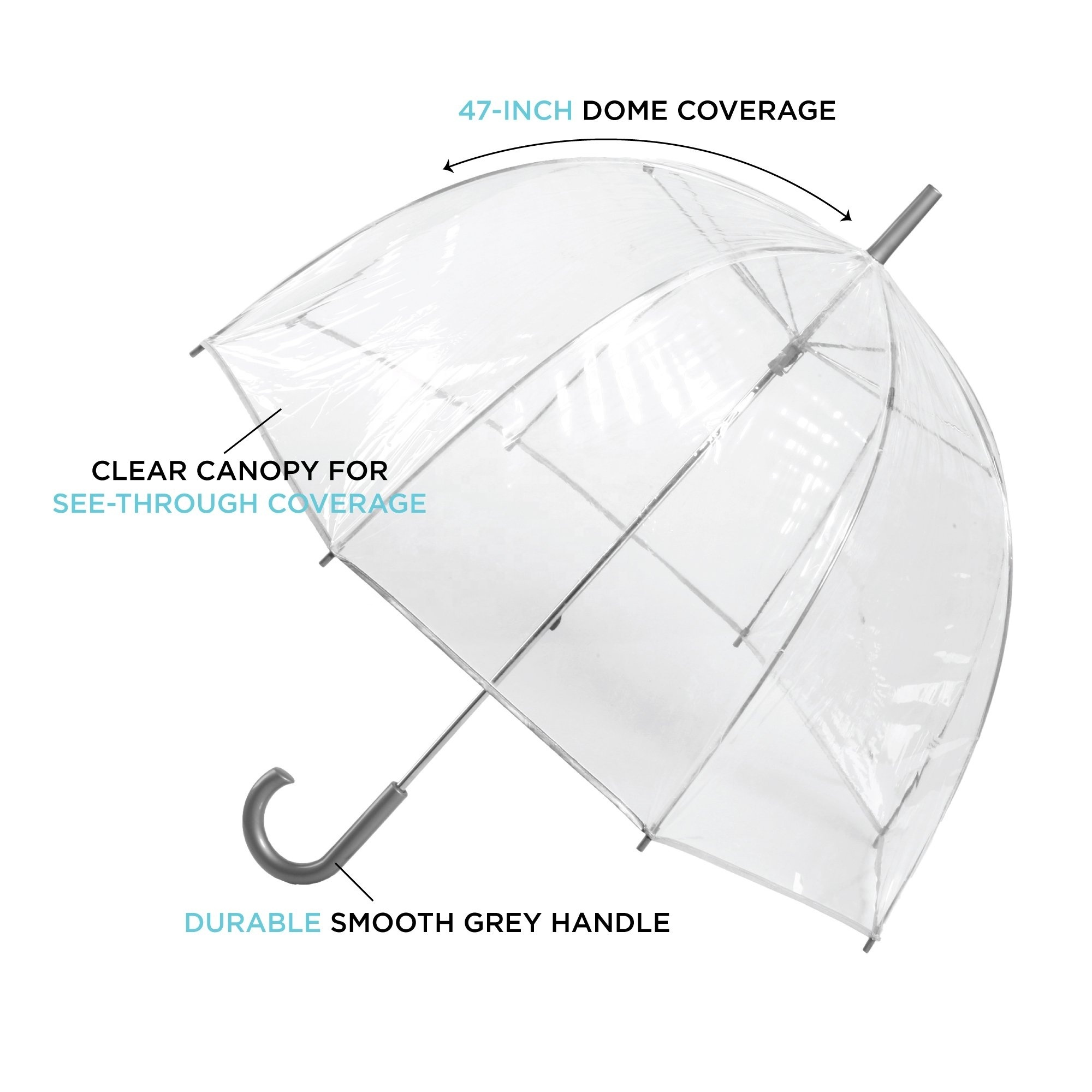 Wholesale Cheap Pvc Custom Printing Rain Straight Fashion Transparent Clear Umbrella