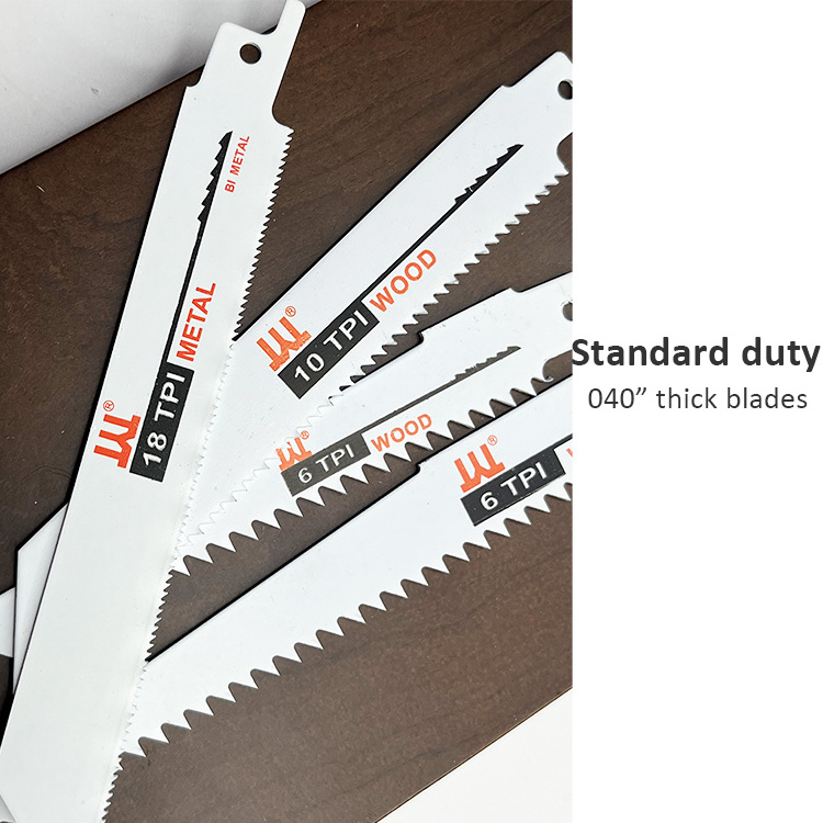 WISDOM 10Pcs Reciprocating Saw Blade 6/10/18 TPI Carbide Teeth Sabre Saw Blade For Wood Metal