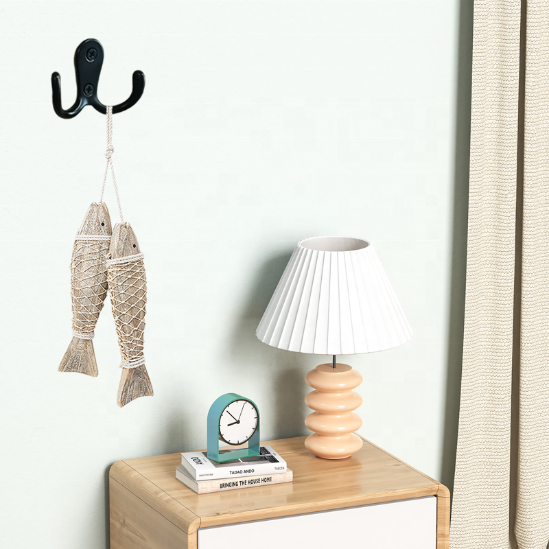 Wall-mounted double-claw coated hook, retro double-hook utility hook