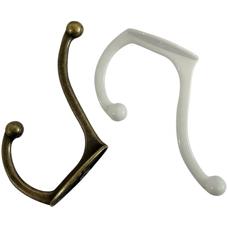 Double wall mounted metal hook, vintage hook for garage kitchen bathroom with screws