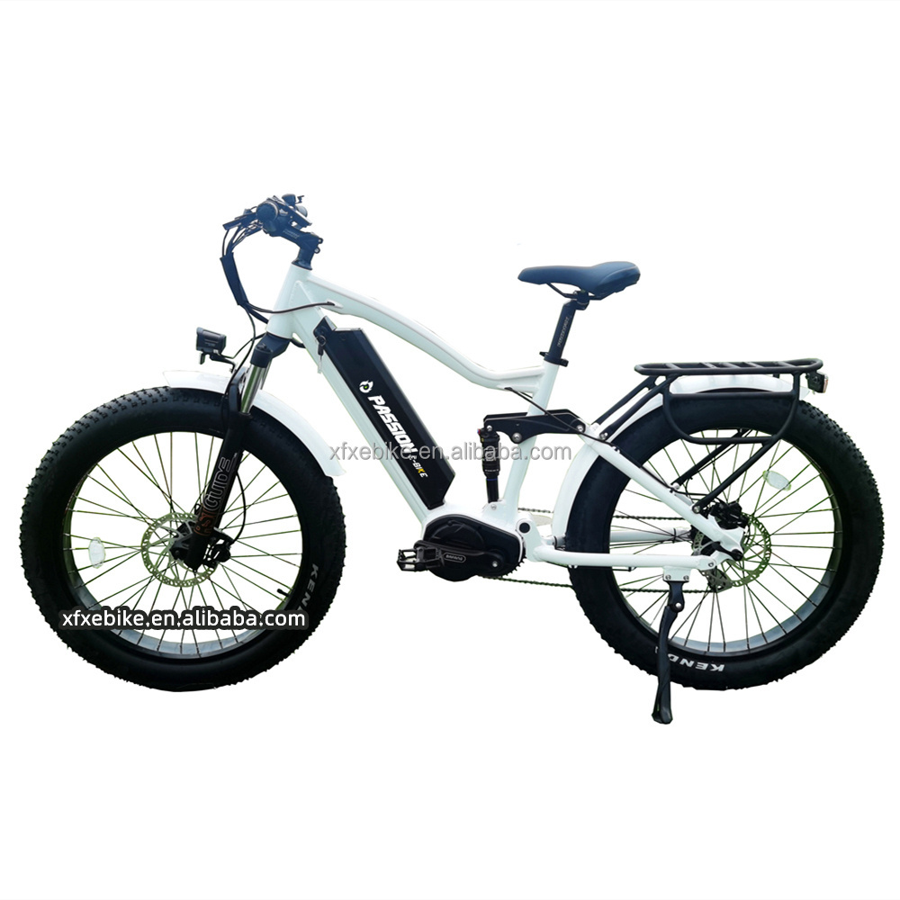 2024 Powerful Hunting 52V 1000W Mid Drive E bike 20AH SDI Battery Full Suspension Electric Bike 26 Inch Fat Tire Mountain Ebike