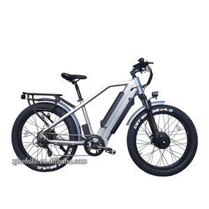 Dual Motor Two 17.4Ah Battery 48V 750W Mountain Electric Hybrid Bike 26 Inch Fat Tire E-bike Bicicleta Ebike Bicycle for Adults