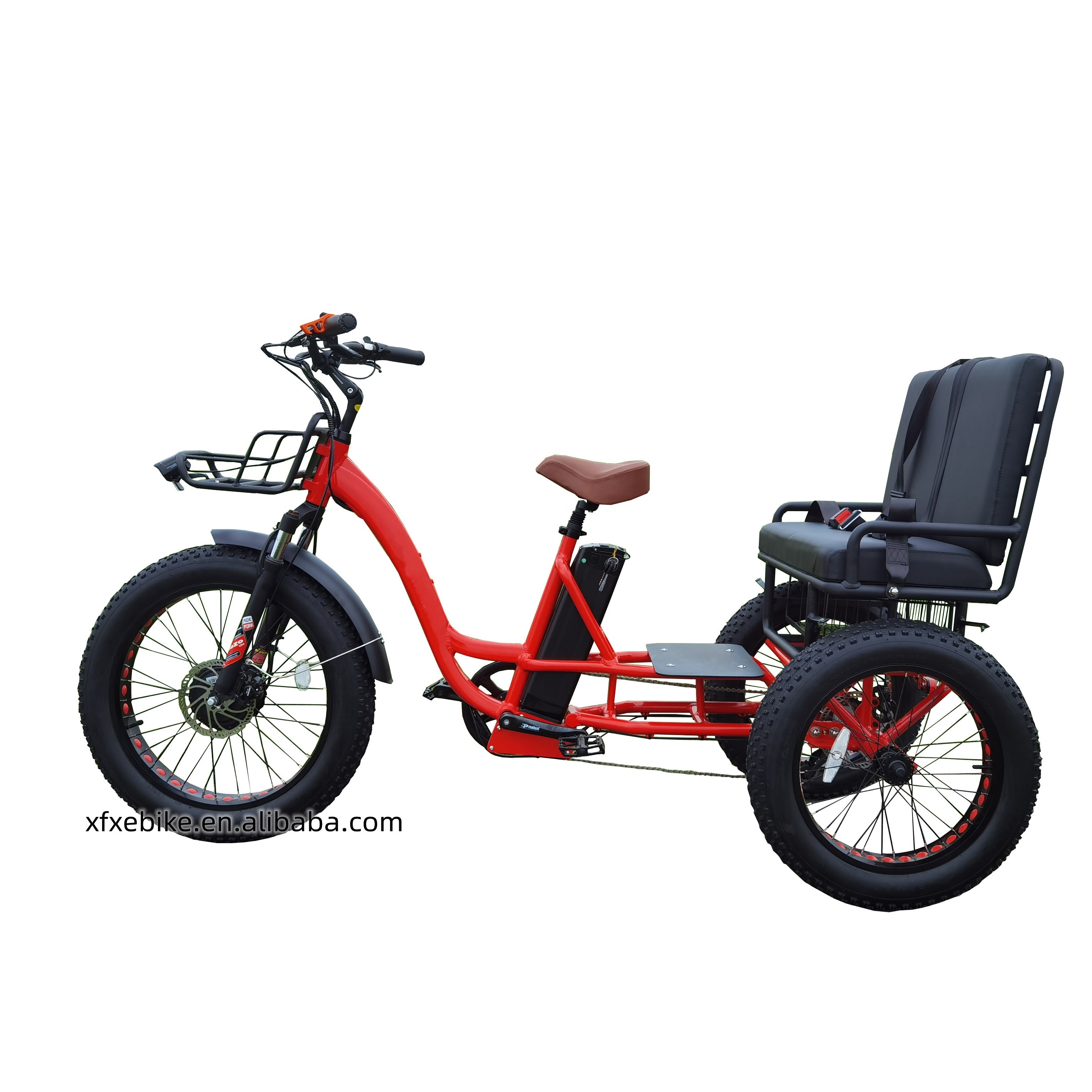 Large Capacity 48V 19.2Ah Electric Hybrid Tricycle Front 750W Hengtai 3 Wheel Electric Cargo Bike 24