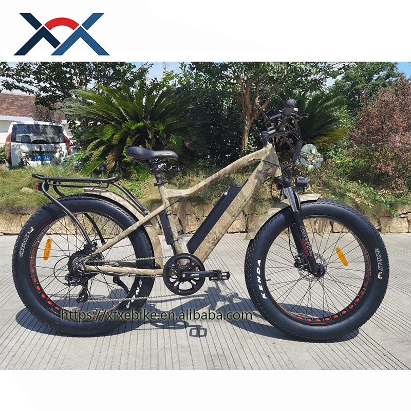 Camouflage Hunting ebike 26inch*4.0 Fat Tire 750w electric bike powerful offroad electric mountain bike mtb