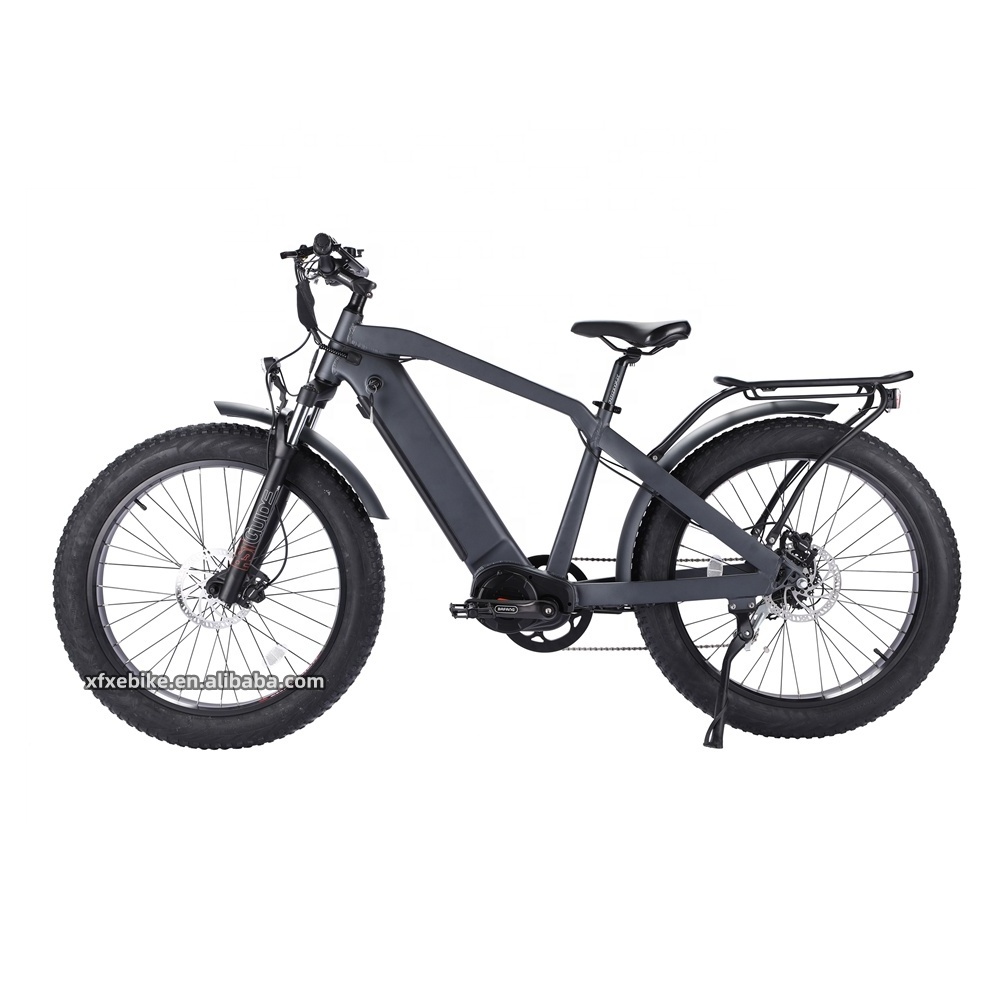 Strong 48V 1000W Mid Drive Electric Mountain Bike 17.5AH/21AH Hidden Battery 26 Inch Hunting Fat Tire Ebike