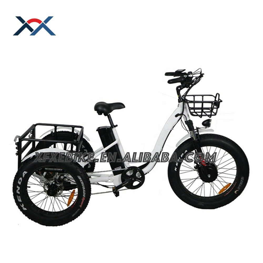 48V 14Ah Lithium Battery Disc Brake E-Tricycle 500W 750W Motor Electric Tricycle Fat Tyre