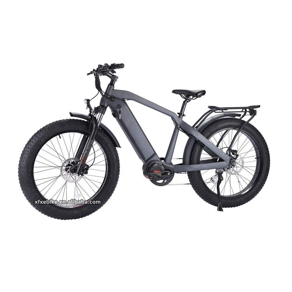 Strong 48V 1000W Mid Drive Electric Mountain Bike 17.5AH/21AH Hidden Battery 26 Inch Hunting Fat Tire Ebike