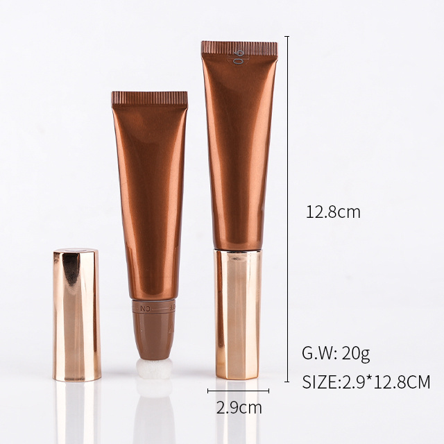 Lightweight Blendable Super Silky Shimmer Body Face Glowing Liquid Highlighter Makeup Stick with Cushion applicator