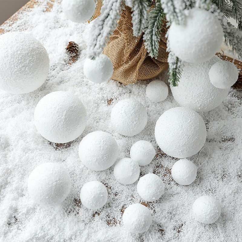 Wholesale hanging ornaments Snowball wedding decoration Pure white foam ball Christmas decoration snowball