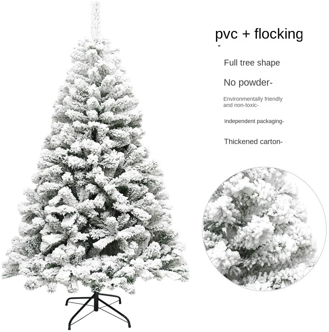 Factory Direct sales simulation flocking Christmas tree White falling snow 1.5/1.8/2.1 m spray cedar Christmas decoration