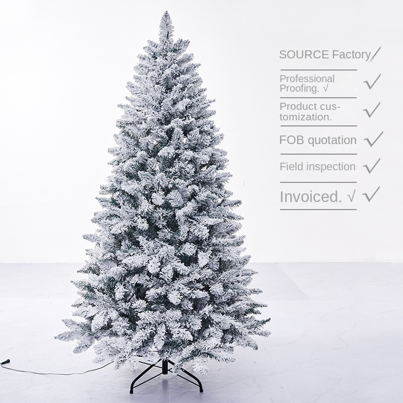 Factory Direct sales simulation flocking Christmas tree White falling snow 1.5/1.8/2.1 m spray cedar Christmas decoration