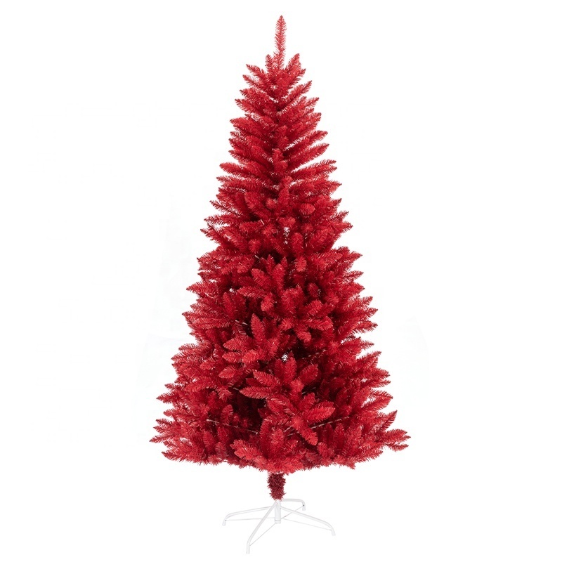 Christmas Supplies Luxury Red Premium Artificial Hinged Christmas Tree