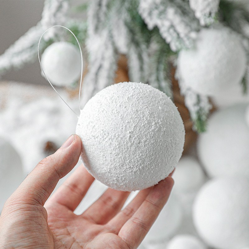 Wholesale hanging ornaments Snowball wedding decoration Pure white foam ball Christmas decoration snowball