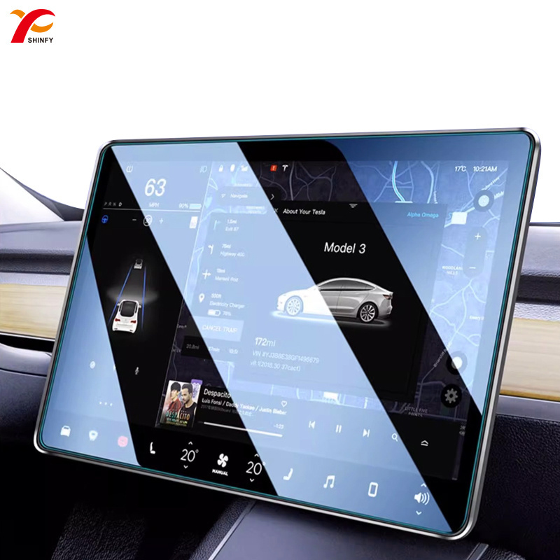 Car glass screen protector HD anti reflective tempered glass film for Tesla