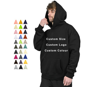 Sweatshirt Custom Men Thick Heavyweight Logo Heavy Weight 100% Organic Cotton Blank Bulk 500Gsm Fleece White Oversized Hoodie