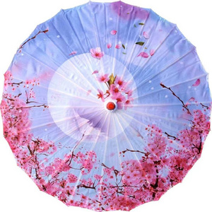 Handmade Oiled Parasol Bamboo Silk Umbrella Chinese Japanese Art Classical Dance Umbrella for Wedding Parties