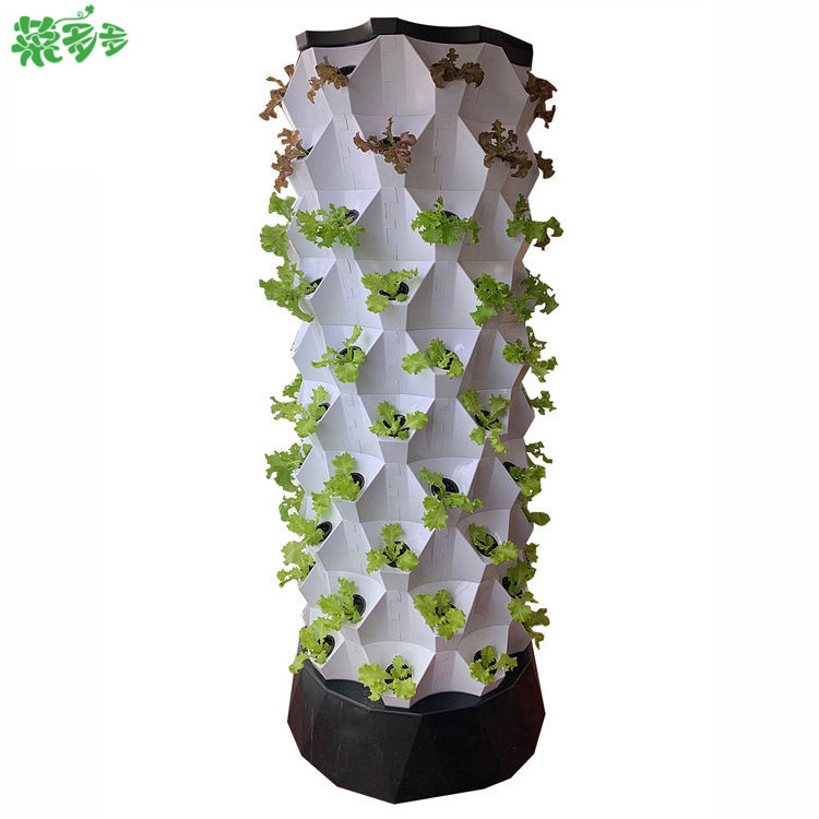 Hydroponics Growing System Vertical Tower Automated Aeroponics Indoor Tower Garden 6  LED Grow Lights 80 Holes for Planting