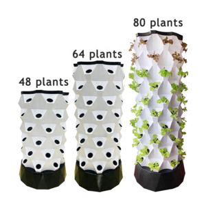 Hydroponics Growing System Vertical Tower Automated Aeroponics Indoor Tower Garden 6  LED Grow Lights 80 Holes for Planting