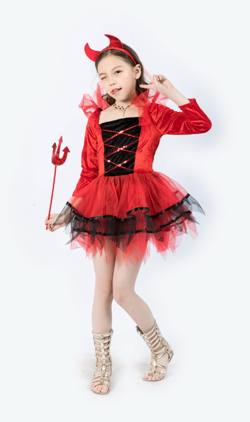 Factory Price Child Devil Kids Halloween Cosplay Children Devil Costume