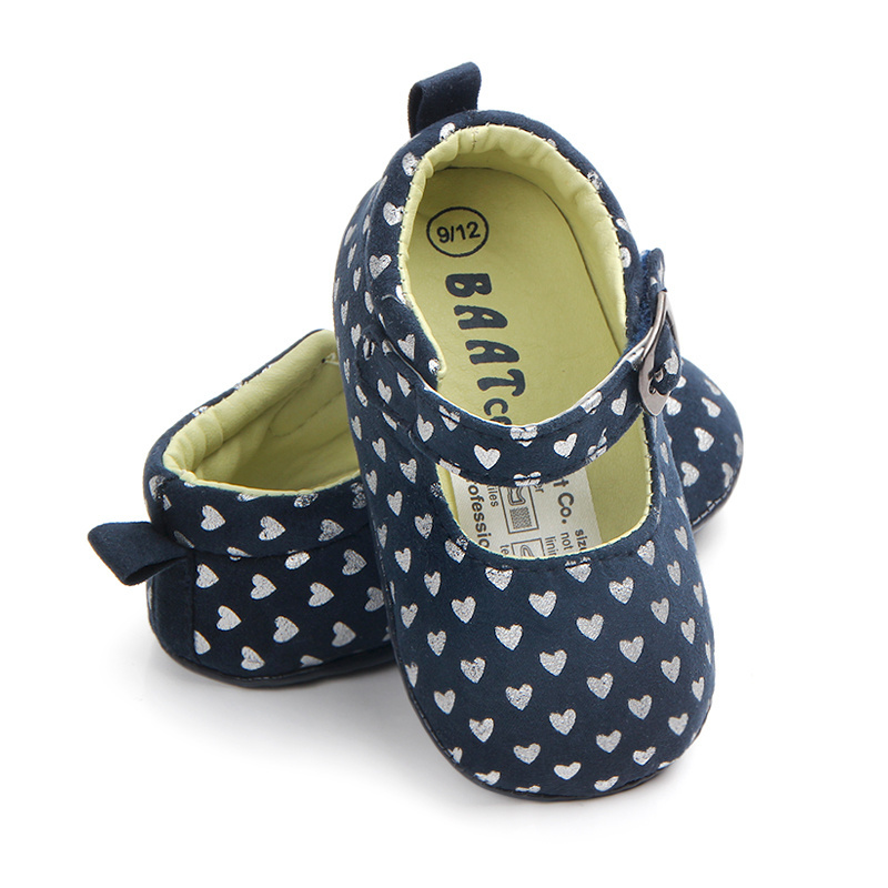 New arrival anti-slip dot design leather baby girl shoes