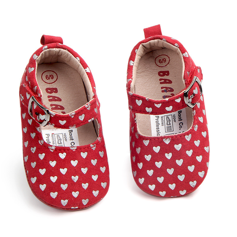 New arrival anti-slip dot design leather baby girl shoes