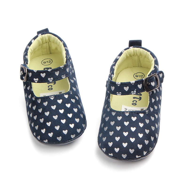 New arrival anti-slip dot design leather baby girl shoes