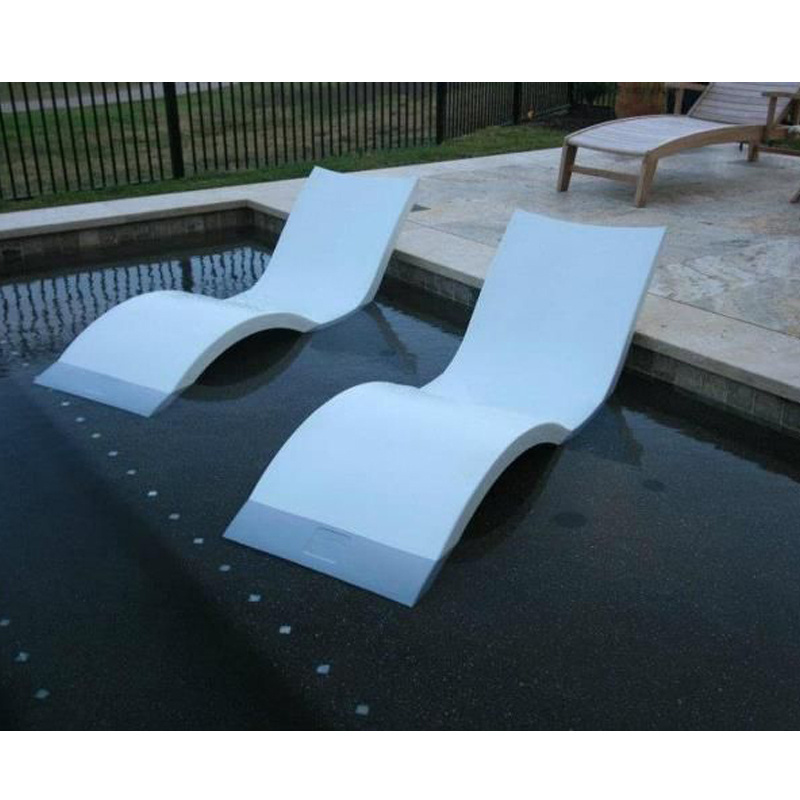 Modern Pool Furniture Beach Garden Polyethylene PE In-POOL Chaise Lounge Sun Lounger